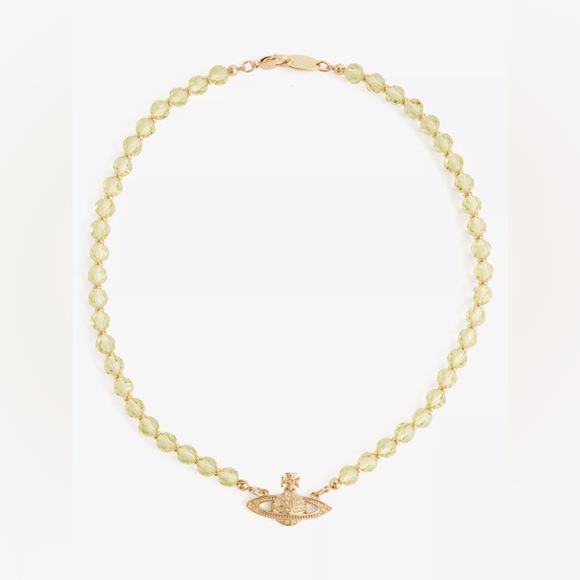 Vivienne Westwood Messaline gold-tone brass crystal-embellished choker Necklace